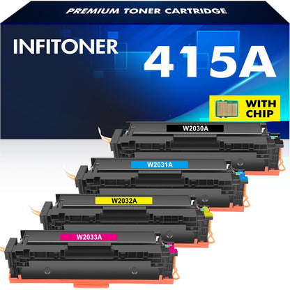 Kompatibel für HP 415A W2030A Toner 4er-Pack M479fdw mit Chip