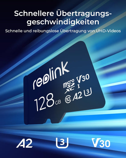 Reolink microSDXC Speicherkarte 128 GB, UHS-I U3, V30, A2, 100 MB/s