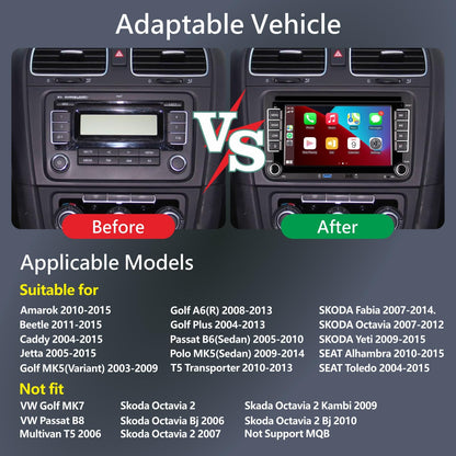 KTTCORLP Linux Autoradio Carplay Android Auto - 7 Zoll VW Golf 5 6