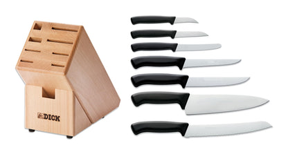 F. DICK ProDynamic Holzmesserblock Set 7-teilig Küchenmesser