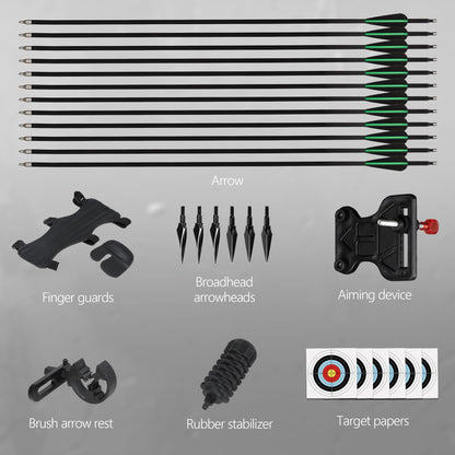 NorthSpoor 51" Takedown Recurvebogen Set für Erwachsene - 40lb Schwarz