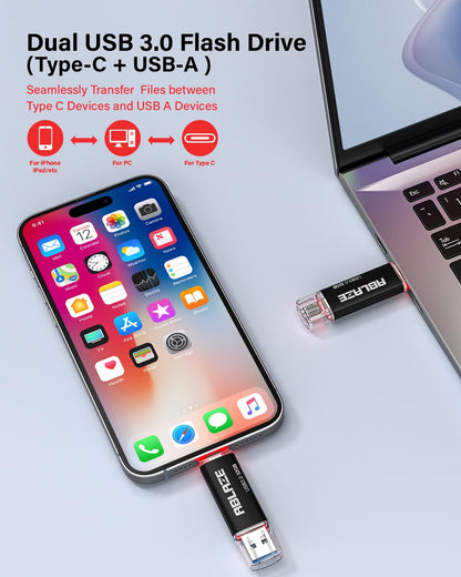 ABLAZE USB-C Stick 32 GB 5er-Pack, 2-in-1 USB 3.0 OTG Speicherstick