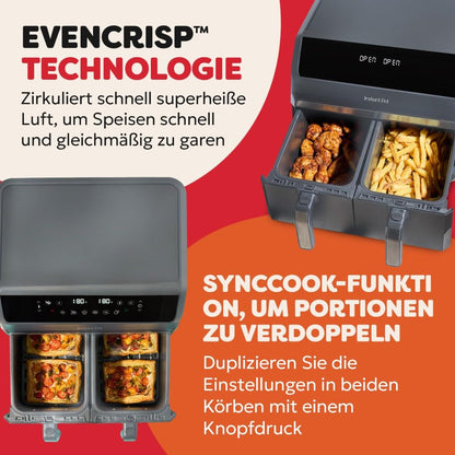 Instant Pot Vortex Dual Heissluftfritteuse 8 l Trüffelgrau