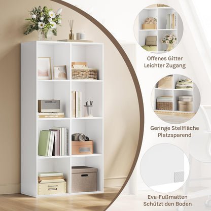 WOLTU Bücherregal 8 Fächer Standregal Würfelregal - Weiss