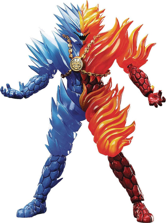 FREEing Dragon Quest: The Adventure Of Dai Flazzard Figma Actionfigur. Bewegliche Figur von Flazzard in feuerrot-blauer Rüstung. Zum Posen.