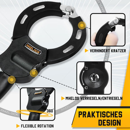 AMZLOCK E-Scooter Schloss 8 mm Kettenschloss mit Handschellenschloss