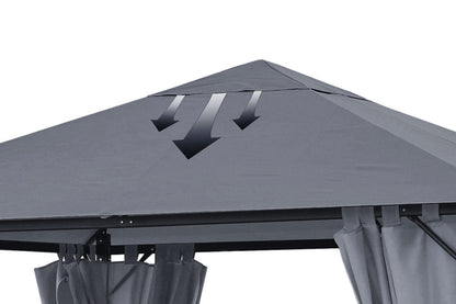 QUICK STAR Ersatzdach für Gartenpavillon 3x3 m, Grau RAL 7012