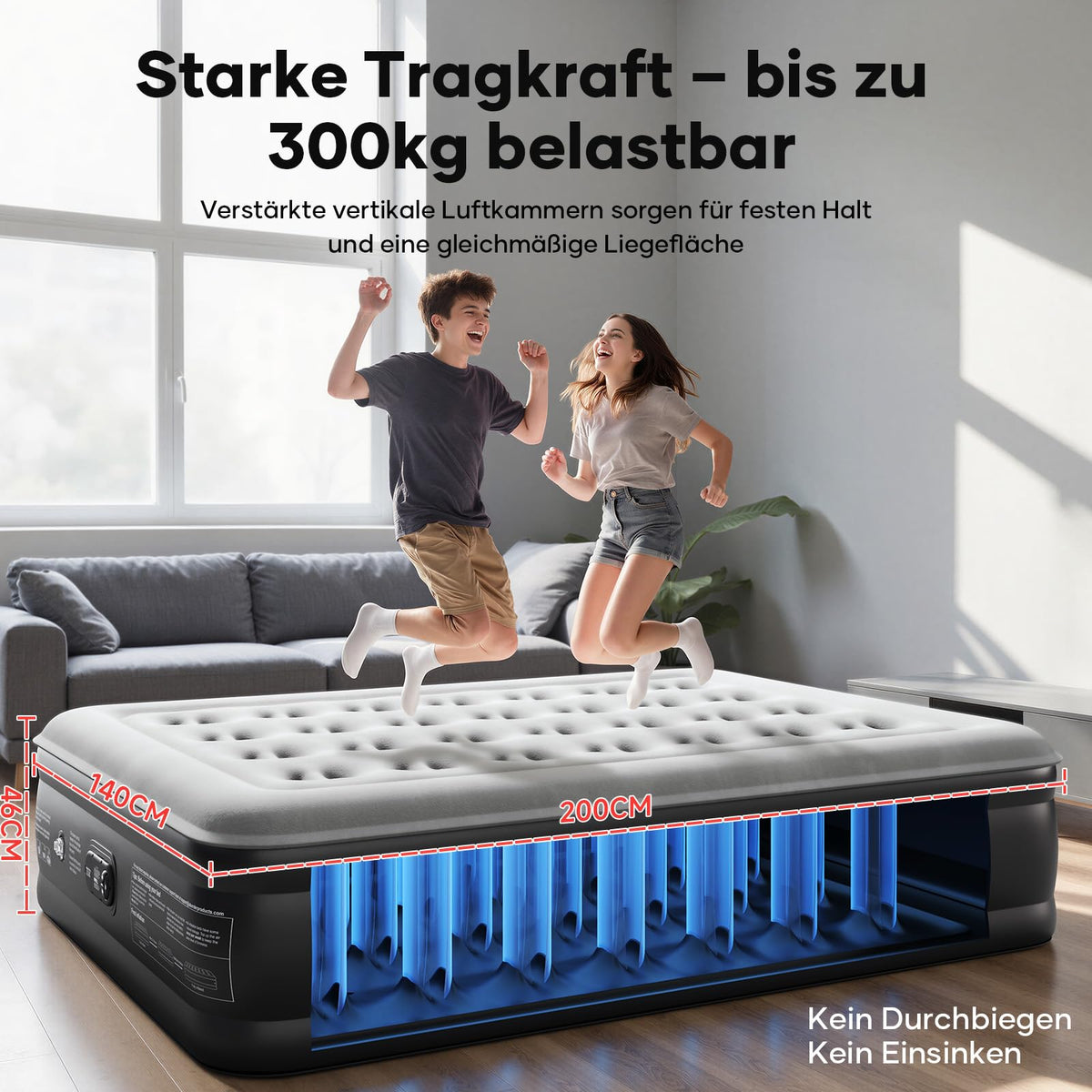 OlarHike Luftmatratze selbstaufblasend, 140 x 200 cm –