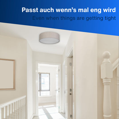 REV Rund 50cm Stoff Vintage Deckenleuchte - Schwarz