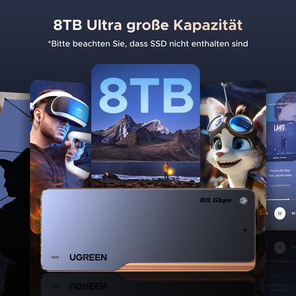 UGREEN 80Gbps M2 SSD NVMe Gehäuse Thunderbolt 5/4 USB4