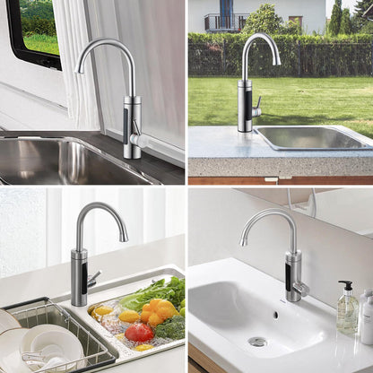 HOMELODY Elektrischer Wasserhahn mit Durchlauferhitzer 230V Edelstahl