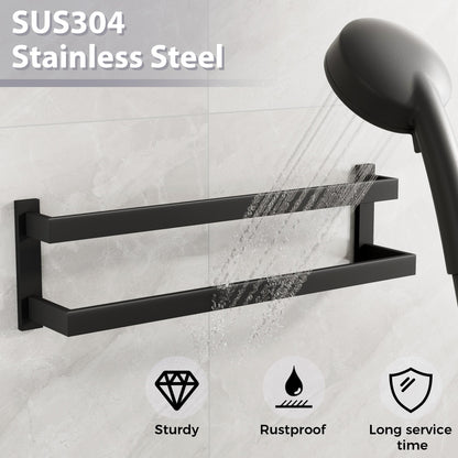 SAYAYO Handtuchhalter Doppelt Edelstahl - Schwarz 70cm
