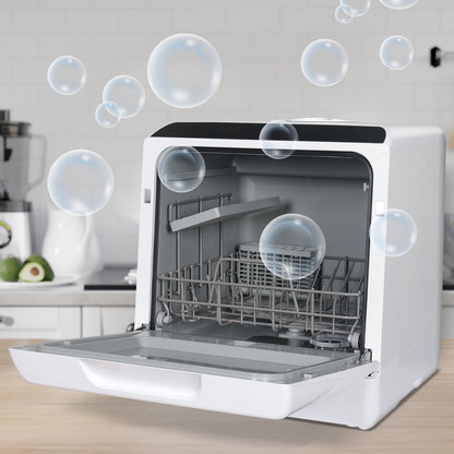 YU YUSING Mini Geschirrspüler mit 5L Wassertank – Tisch Weiss