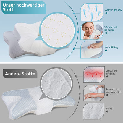 DONAMA Memory Foam Nackenkissen ergonomisch, Kopfkissen JK79