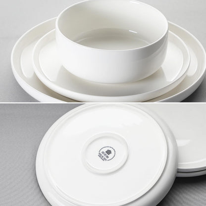 MALACASA LUNA Tafelservice 18-tlg - Weiss Porzellan