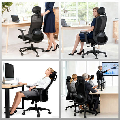 Milacyee Ergonomie Bürostuhl Drehstuhl Mesh – Schwarz
