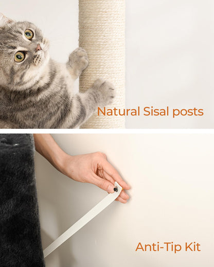 FourFurPets Kratzbaum 160 cm Katzen-Aktivitätsbaum - Rauchgrau