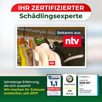 Legona® Schlupfwespen gegen Kleidermotten – 6 Träger, 5 Lieferungen