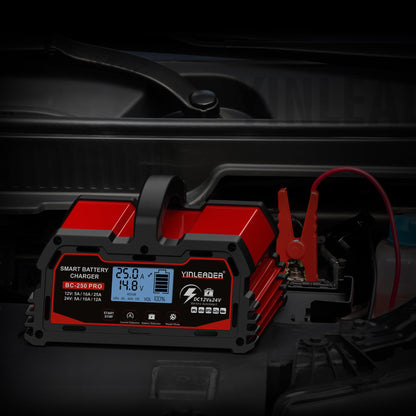 Autobatterie Erhaltungsladegerät 25A 12V/24V Vollautomatisch LiFePO4