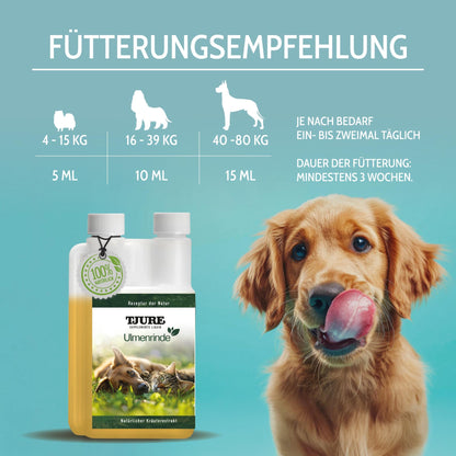 TJURE Ulmenrinde Liquid mit Honigkraut für Hunde & Katzen, 1000 ml
