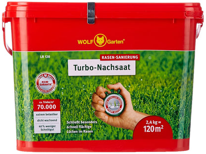 WOLF-Garten trocken Premium Turbo-Nachsaat 3826121 LR Rasen 120 m²