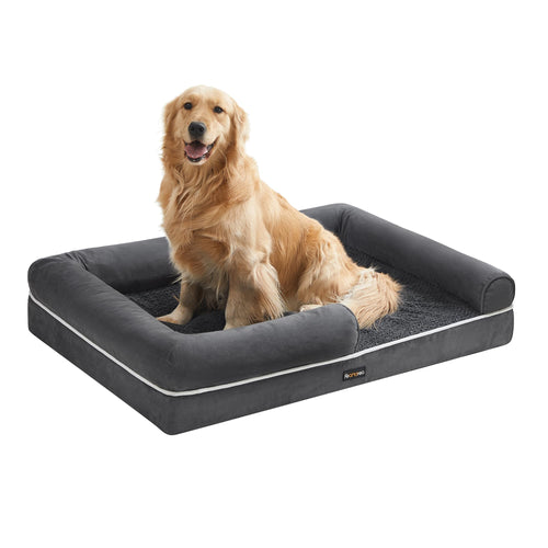 Feandrea Orthopädisches Hundebett, waschbar, 106 x 71 cm, dunkelgrau