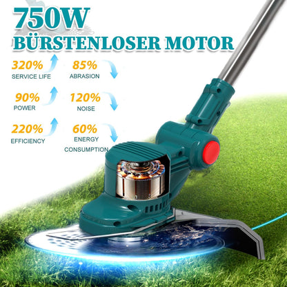 Hengriacly Akku Rasentrimmer für Makita – Set mit 2x4.0Ah Akkus
