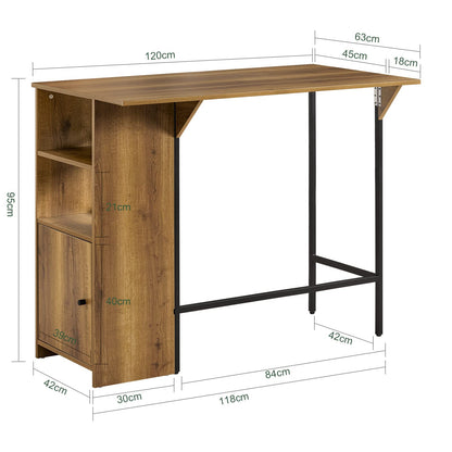 SoBuy FWT98-PF Bartisch – erweiterbar, Industrie-Design