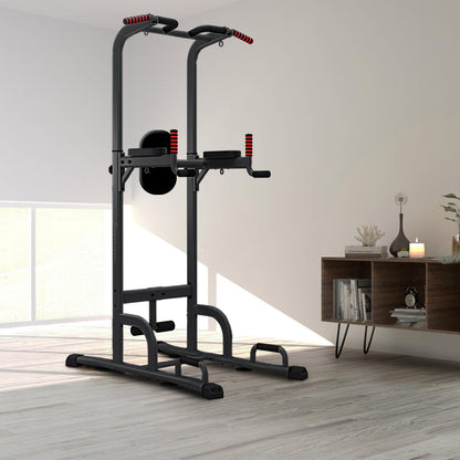 Sportstech 7in1 Power Tower PT300 Dip Station & Kraftturm – Schwarz