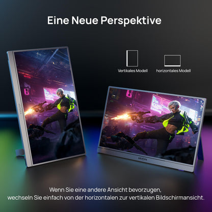 ARZOPA Z3FC Portabler Monitor 16,1 Zoll 2,5K QHD 180 Hz Grau