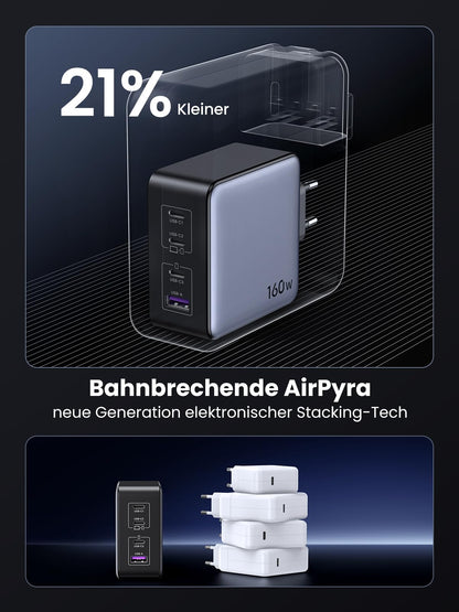 UGREEN Nexode X USB-C GaN Schnellladegerät - 160W 4-Port