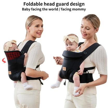 vrbabies Babytrage für Neugeborene ab Geburt, ergonomisch, schwarz