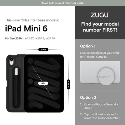 ZUGU CASE iPad mini 7/6 Schutzhülle Ultradünn Magnetisch - Schwarz