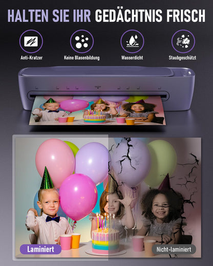 Ablemark Laminiergerät A3 – Heiss/Kalt, 9-in-1 inkl. 30 Folien