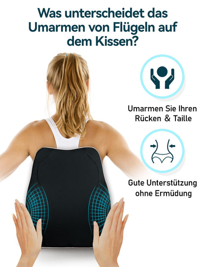 Travel Ease Ergonomisches Lendenkissen aus Memory Foam, schwarz