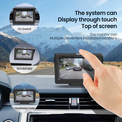 Lifellery Kabellose Solar-Rückfahrkamera Set - 4,3 Zoll Bildschirm