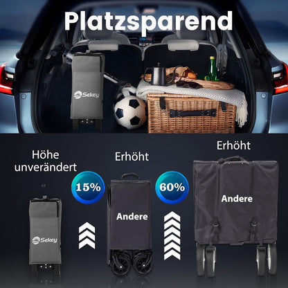 Sekey XXL Plus Bollerwagen faltbar geländetauglich - Anthrazit