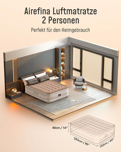 Airefina Luftbett 2 Personen selbstaufblasend - 203x152x40 cm