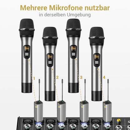 TONOR TW620 Kabelloses UHF Mikrofon Set mit 60 m Reichweite