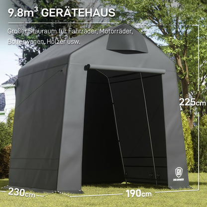 EVER ADVANCED Gerätezelt 190x230x225 cm, 3000 mm wasserdicht, Grau