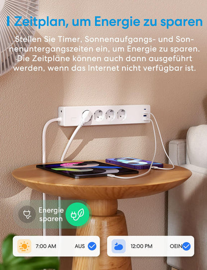 Meross Matter Smart Mehrfachsteckdose GaN USB C 30W WLAN