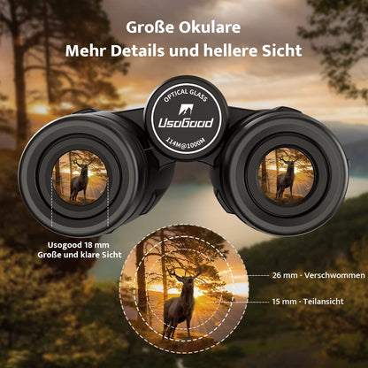 Usogood Fernglas 10x42 HD mit BAK4 Prisma und Telefonadapter