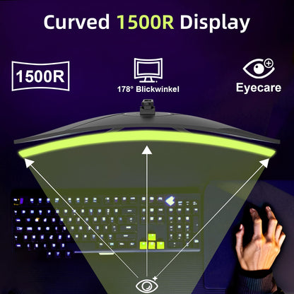 Amzfast AMZG34C5Q Curved Gaming Monitor - 34 Zoll 165Hz QHD