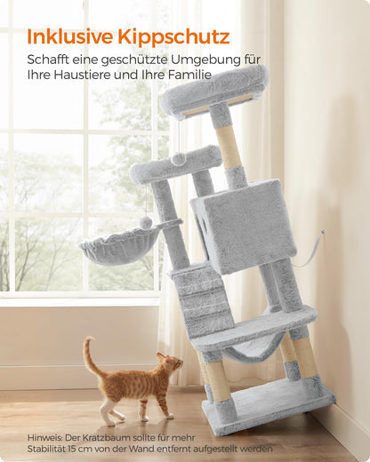 Feandrea PCT162W01 Kratzbaum für grosse Katzen - Ombré Grau-Weiss