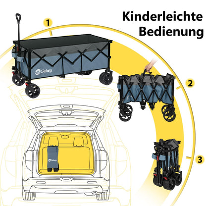 Sekey XXXL Faltbollerwagen All-Terrain – 4013 Blau Grau