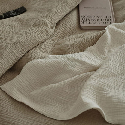 Sedefen Doppelte Musselin Bettwäsche Set 220x240 cm - Beige