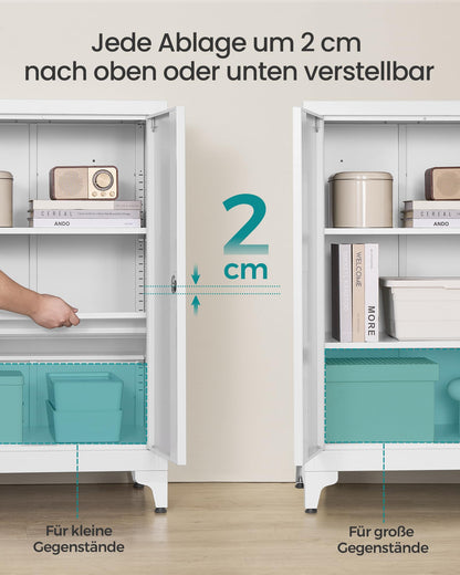 SONGMICS Aktenschrank OMC012W01 - Mattweiss, abschliessbar