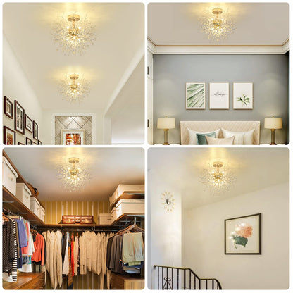 Rayofly Feuerwerk Kristall Deckenleuchte - 8-flammig golden dimmbar