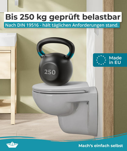 Calmwaters® Premium WC Sitz Duroplast oval - Manhattan-Grau