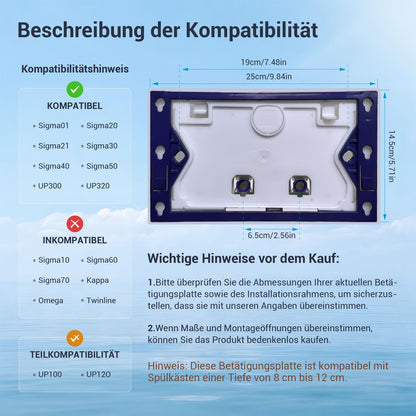Mendorio WC-Drückerplatte für Geberit Sigma UP300/UP320, Gold matt